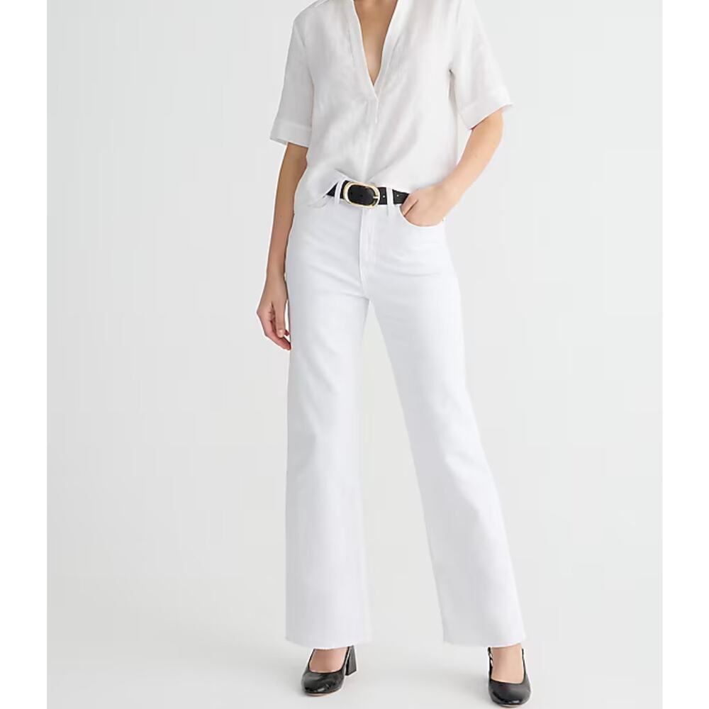 NWT J.Crew Slim Wide Leg Jean In White Wash Size 32
